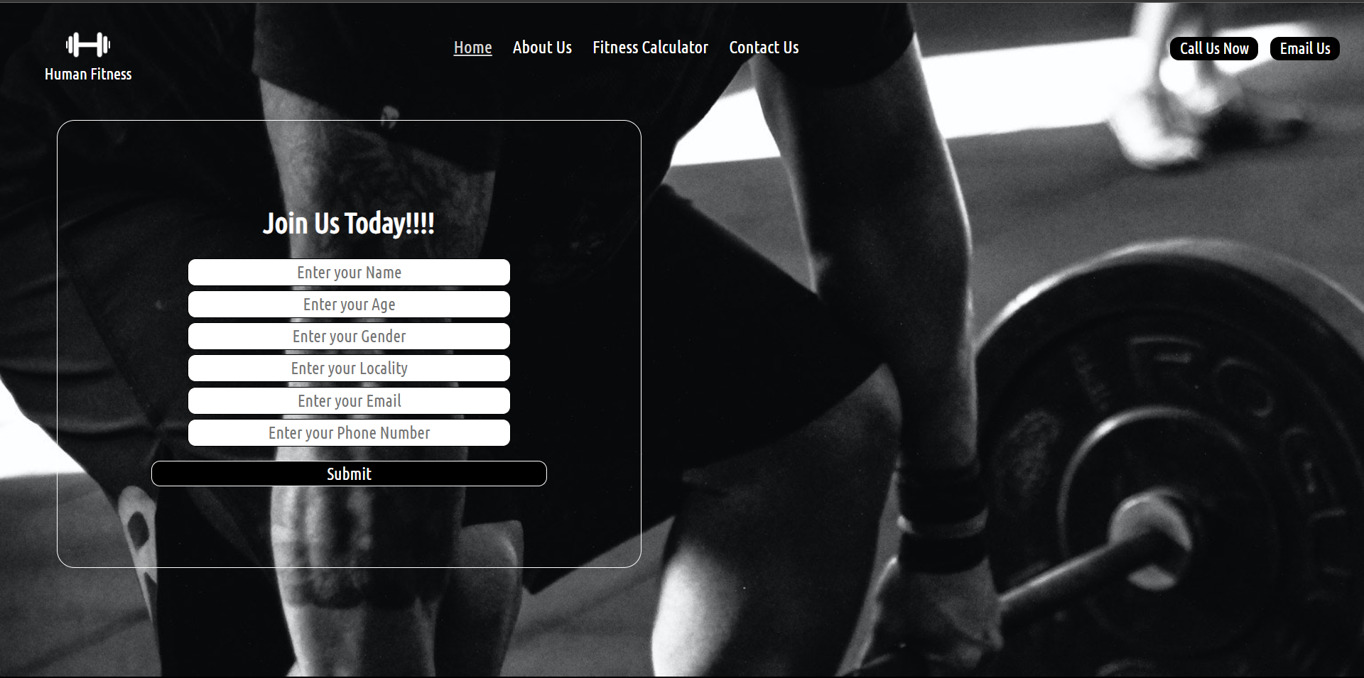 Gym Landing Page browser mockup